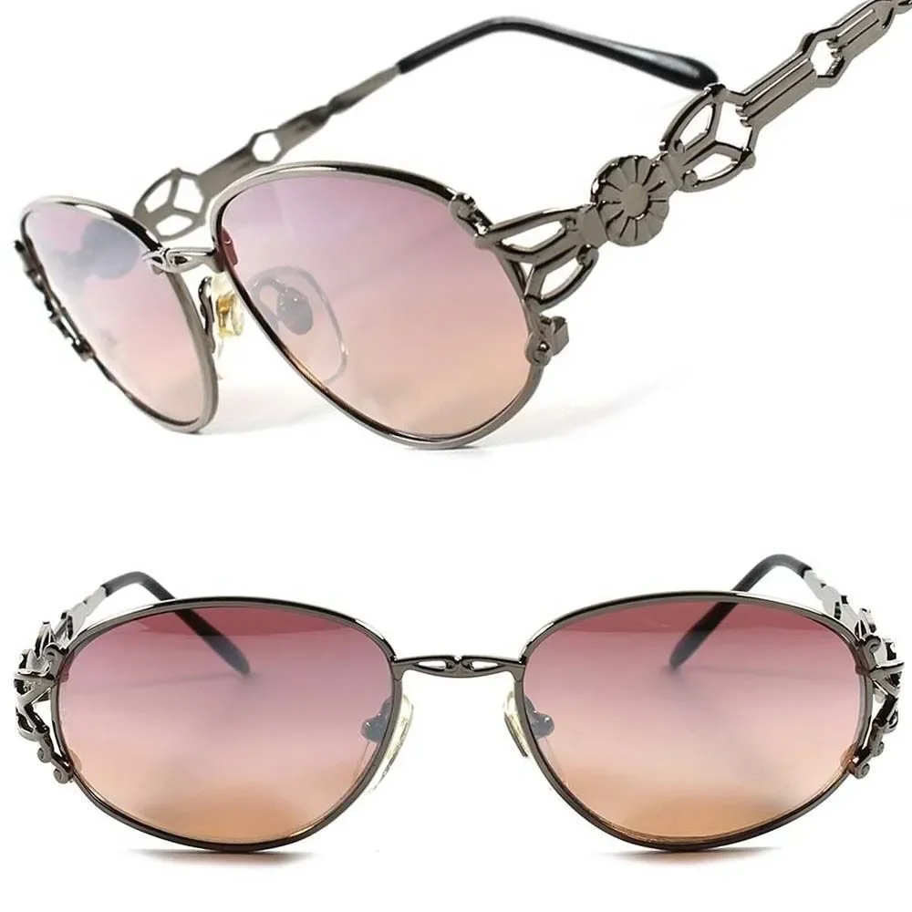 True Vintage Designer Style Womens Brown Lens Oval Sunglasses